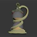 Snake Shaped Dragon Head Decorative Ornament Set With Hourglass Glass Globes Orange Sand Woven Base
