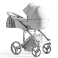 Luxury Black Baby Stroller With Gold Frame And Leather Details