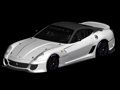 White Sleek Sports Car With ZXX Badge Black Roof And Black Wheels 3d model