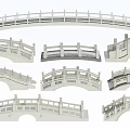 Various Styles of Landscape Bridges With Arched Structures and Decorative Railings