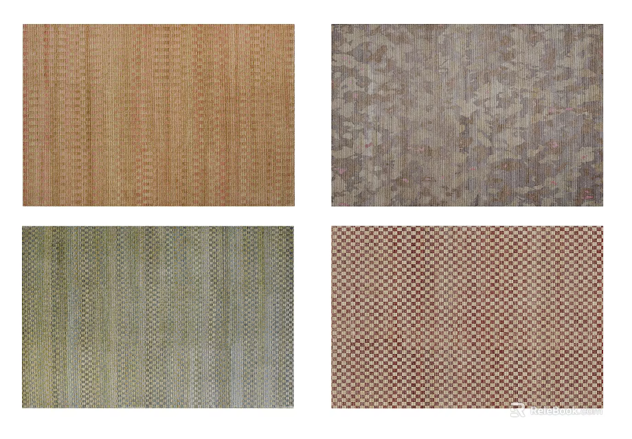 Square Rugs Featuring Various Colors Textures And Patterns For Home Decor 3d model