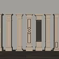 French Cream Roman Column 3d model