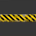 Construction Site Roadblock With Yellow Black Stripes Worn Surface And Metal Bolts