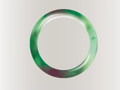 Artisan Crafted Green Jade Bracelet Featuring Smooth Circular Carving Design 3d model