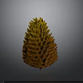 Orange Yellow Pine Cone Plant Structure With Layered Design On Gray Background 3d model