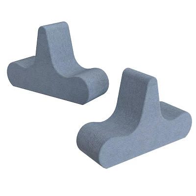 Blue Single Seater Sofa Set of Two with Modern Simple Fabric Comfortable Design 3d model