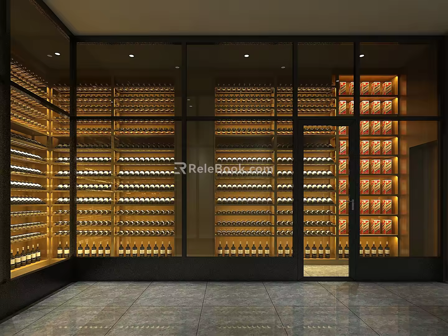 Modern Wine Cellar Stainless Steel Red Wine Cellar Cold Storage Room Constant Temperature Room Constant Temperature Cabinet Display Cabinet Cold Storage Cabinet Red Wine Cellar 3d model