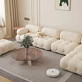 Modern Sofa Coffee Table Combination Cream Sofa Coffee Table Combination 3d model