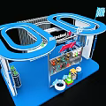 Heineken 00 Interactive Zone Exhibition Stand With Neon Lights Racing Flags Cones And Tools