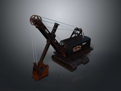 Powerful Crawler Excavator Utility Vehicle with Boom Arm Bucket and Tracked Chassis 3d model