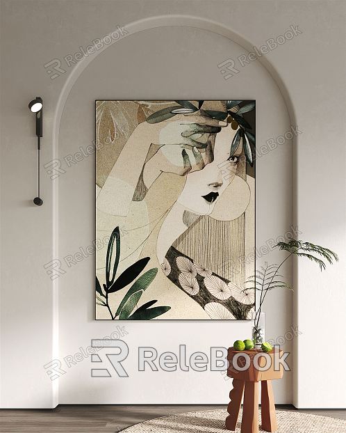 Quiet figure painting, decorative painting, portrait hanging painting, creative hanging painting, art hanging painting model