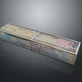 Graffiti Covered Rectangular Object With Colorful Artwork On Weathered Metal Surface
