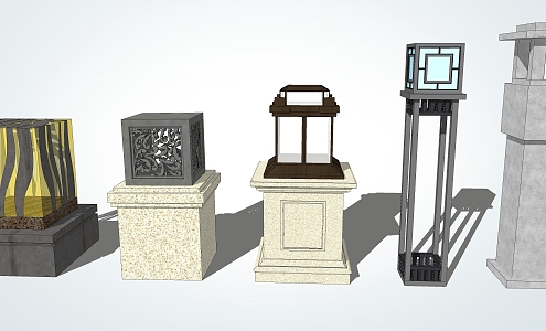 New Chinese lawn lamp 3d model