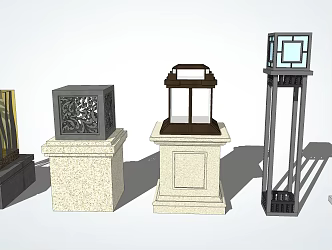New Chinese lawn lamp 3d model