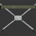 Portable Folding Bed Furniture With Green Surface And Metal Legs Design