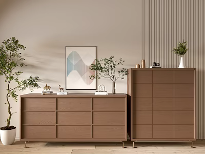 Modern Wood Grain Cabinet Simple Style Cabinet Whole Cabinet Sideboard Balcony Cabinet Storage Cabinet Entrance Cabinet 3d model