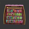 Elegant Wooden Curved Bookcase Furniture With Multiple Shelves Filled With Books