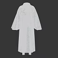 Blue Traditional Robe With Long Sleeves Classic Collar And Elegant Design