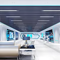 Futuristic Tech Control Center Featuring Multiple Digital Screens Interactive Consoles And Spacious Modern Design