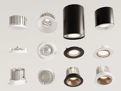 Modern Downlights And Spotlights With Various Styles And Color Options For Home Lighting 3d model