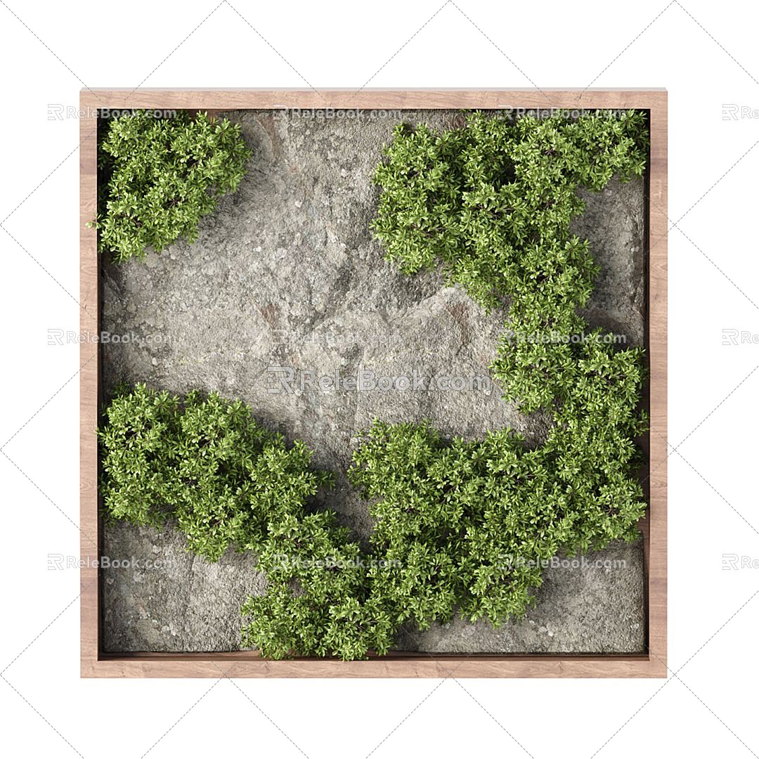 Modern plant wall green plant background wall 3d model