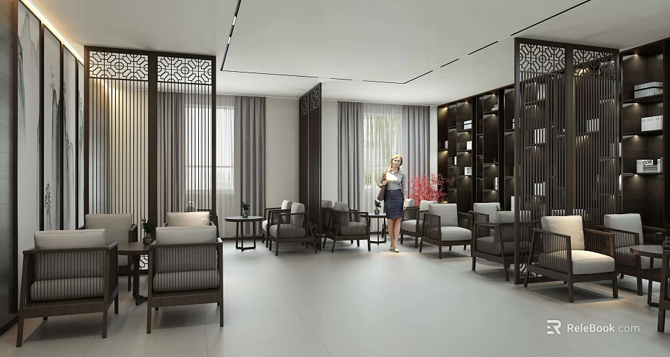 Modern Shower Sauna Interior With Relaxing Wellness Space And Design 3d model