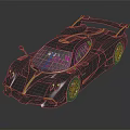 Black And Gold Luxury Sports Car With Streamlined Design And Rear Spoiler