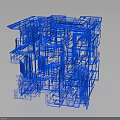 Modern Blue Furniture Design Featuring Intricate Framework And Multi Level Shelves For Contemporary Spaces