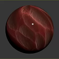 Textured Red Decorative Sphere Crafted From Natural Wood And Stone Materials