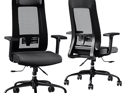 Ergonomic Office Chair With Mesh Back Adjustable Armrests And Rolling Wheels 3d model