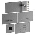 Modern flush switch panel modern realistic hardware bathroom flush switch panel 3d model