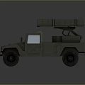 Green Military Armored Tank With Multiple Missile Launchers And Off Road Structure