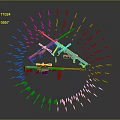 Crossed Rifles As Main Weapons With Radiating Bullets On Dark Background