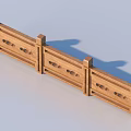 Wooden Railings With Segmented Design And Decorative Carvings On Vertical Posts