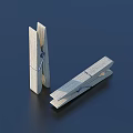 Two Wooden Clothespins With Blue Strings Useful Household Items For Daily Use
