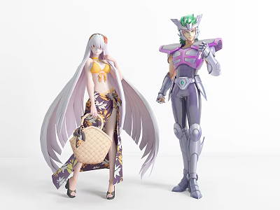 Modern game character warrior character 3d model