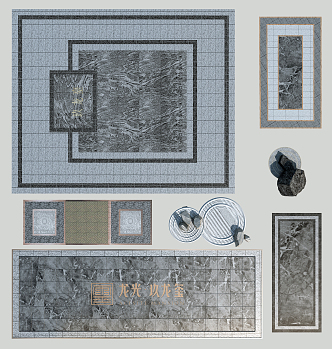 New Chinese floor tile pavement 3d model