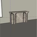 Modern Marble Console Table With Natural Texture And Sleek Design 3d model