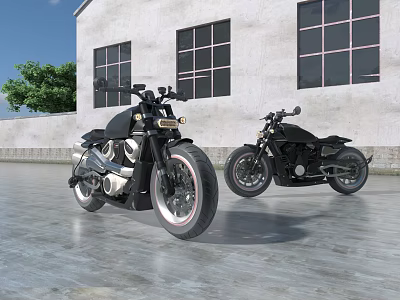 Modern Motocross Motorcycle Racing Locomotive 3d model