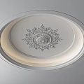 Elegant Circular Ceiling Light Panel With Intricate Decorative Pattern And Illuminated Edge 3d model