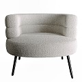 Boyle white fabric armchair 3d model