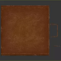 Brown Leather Square Box With Metal Clasps And Stitched Handle Design