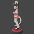 Cute 3D Cartoon Mouse Character With Large Ears Black Short Hair And Red White Vest
