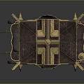Ancient Ornate Carriage With Golden Decorations Traditional Style Multi Layered Structure And Large Wheels