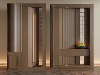 Silent Wind Entrance Partition Wooden Partition 3d model