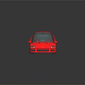 Red Sports Car With Large Rear Wing Transparent Windows And Sleek Body Design