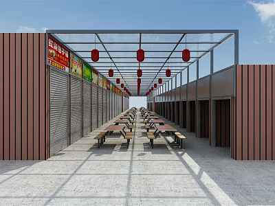 modern commercial street office building 3d model