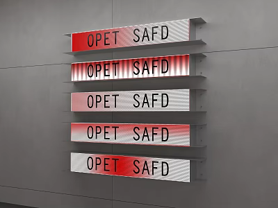 Modern Commercial Signage Equipment With Multiple Wall Mounted OPET SAFD Displays 3d model