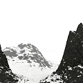 Snow mountain fog effect 3d model