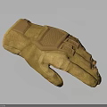 Brown Fabric Work Glove With Textured Palm For Durable Practical Use 3d model